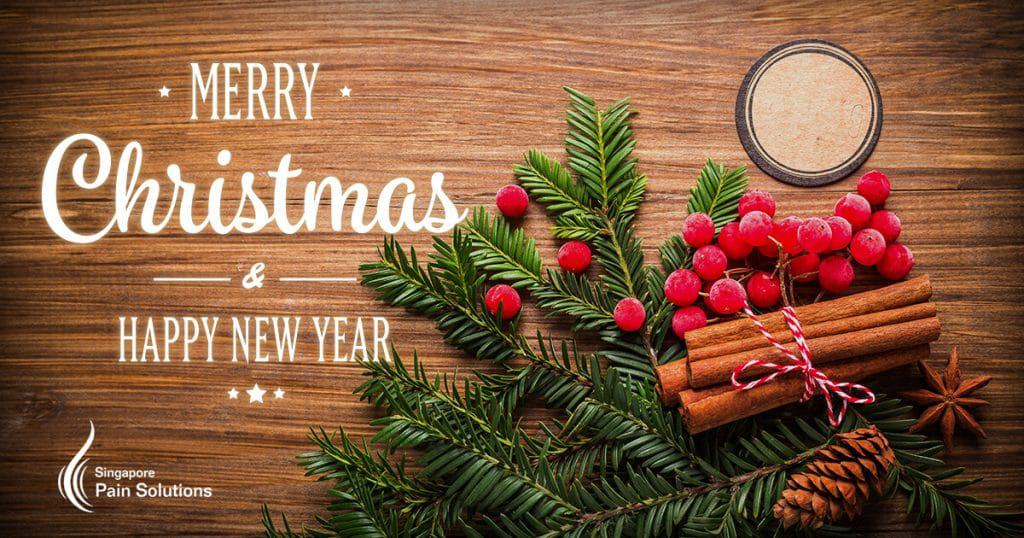 Christmas Announcement: Closed from 23 Dec to 26 Dec 9 SG Pain Solution - Merry Christmas and Happy New Year Poster