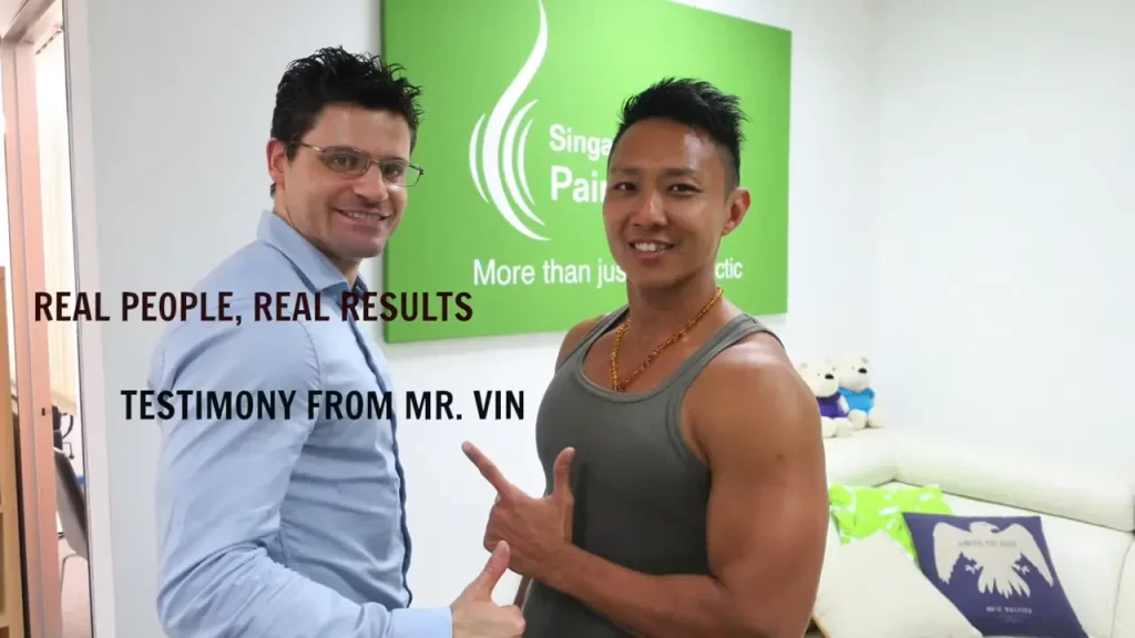 Professional Sports Massage Therapist in Singapore A certified male/female chiropractors/sports massage therapist performing stretches on a patient in a modern Singapore clinic.